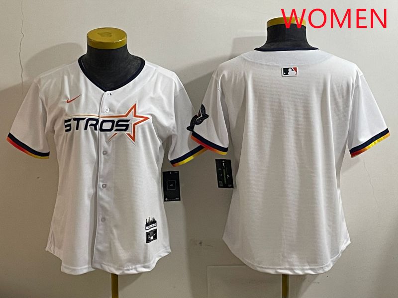 Women Houston Astros Blank White three generations Joint Name Nike 2025 MLB Jersey style 1->women mlb jersey->Women Jersey